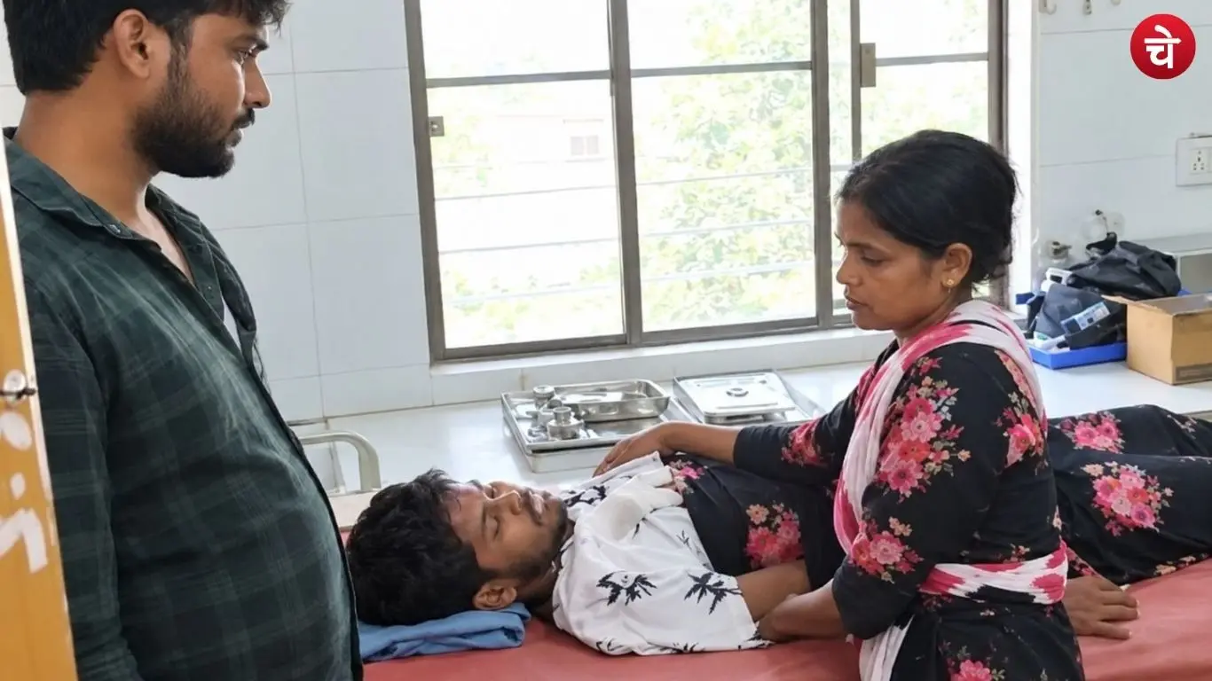 After receiving first aid, the youth injured in a road accident was referred to Mahamaya Medical College